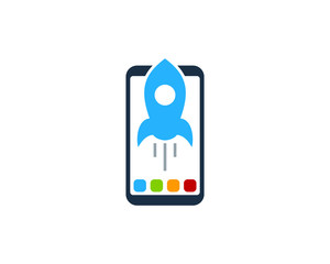 Poster - Rocket Smartphone Icon Logo Design Element