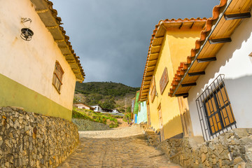 Small houses in the mountain town of Los Nevados, in Merida state, Venezuela