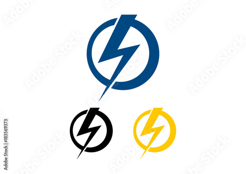 S - Simple Line Art Lightning Bolt Thunder Strom Power Logo Circle Stock  Vector | Adobe Stock
