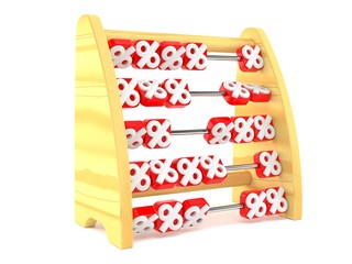 Poster - Abacus with percent symbols