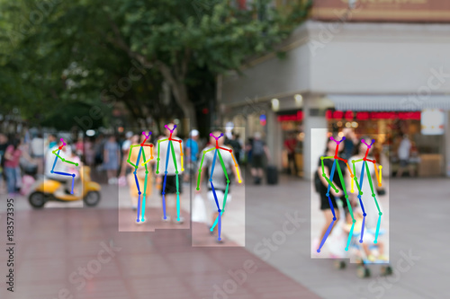 Fotografía Machine Learning analytics identify behavior recognition technology , Artificial intelligence concept