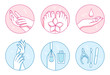 manicure and pedicure salon vector icons set