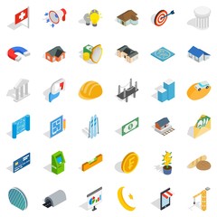 Poster - Investment icons set, isometric style