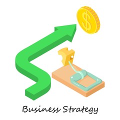 Poster - Business strategy icon, isometric 3d style