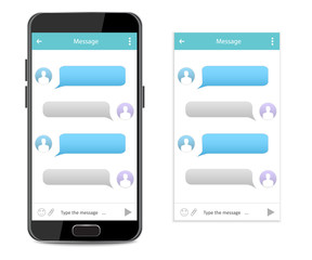 Wall Mural - Phone chat interface.