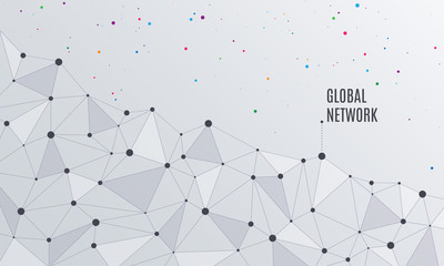 Wall Mural - global network connections with points.