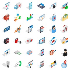 Poster - It internet icons set, isometric style