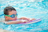 Fototapeta  - Boy Practice Swimming