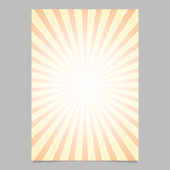 Poster - Gradient abstract sunshine ray design flyer template - vector document background graphic with radial rays