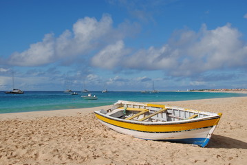 Poster - eau océan bateau pêche plage environnement vacances cap vert