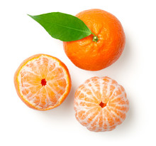 Mandarines Isolated On White Background