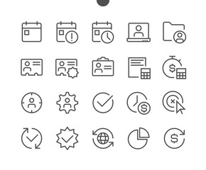 Poster - Business UI Pixel Perfect Well-crafted Vector Thin Line Icons 48x48 Ready for 24x24 Grid for Web Graphics and Apps with Editable Stroke. Simple Minimal Pictogram