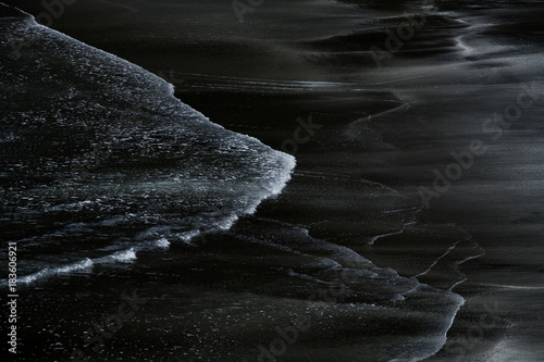 Plage De Sable Noir Volcanique Aux ïle Féroé Faroe Islands