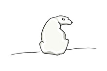 Vector Card With Hand Drawn Polar Bear