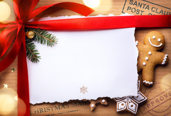 Wall Mural - christmas post holidays surprise; christmas greeting card background