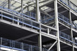 © Philip J Openshaw  - stell framed building under construction with blue railings