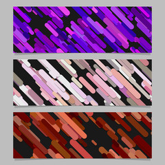 Poster - Seamless abstract random diagonal stripe pattern banner background template design set - horizontal rectangle vector graphics from rounded stripes in colored tones