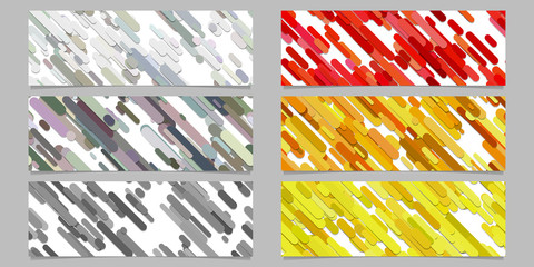Poster - Modern seamless random diagonal stripe pattern banner background design set - horizontal rectangle vector graphic designs