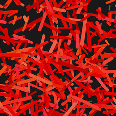 Poster - Repeating chaotic rotated stripe pattern background - vector illustration from red rounded stripes