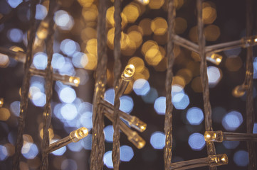 Wall Mural - bokeh night light with small LED light for Decorative lights in festivals