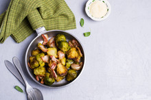 Fried Brussels Sprouts With Bacon