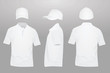 White polo t shirt and baseball cap. vector illustration