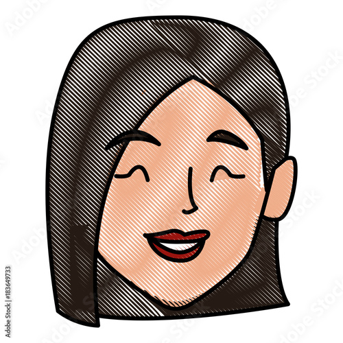 beautiful woman smiling face icon vector illustration graphic design