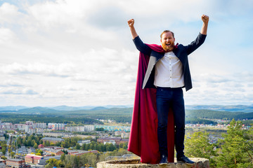 Successful man with a cape