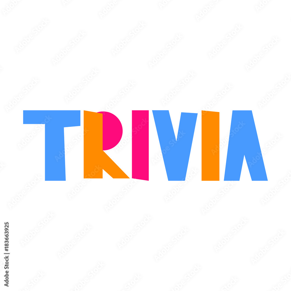 Trivia Vector Image Trivia. Vector illustration poster, banner on white background. Stock ...