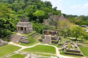 Wall Mural - Ancient ruins in Palenque, Mexico