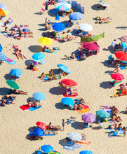 Aerial View Of Crowded Beach