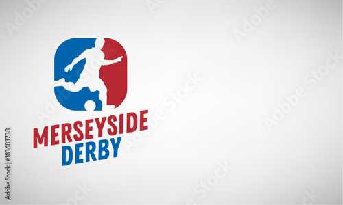Merseyside Derby Of Liverpool And Manchester United Kingdom England Football Or Soccer Logo Label Emblem Design With A Player Silhouette With An Area For Additional Information Buy This Stock Vector And Merseyside Derby Of Liverpool And Manchester United Kingdom England Football Or Soccer Logo Label Emblem Design With A Player Silhouette With An Area For Additional Information Buy This Stock Vector And