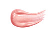 © Ludaiv - Lip gloss sample isolated on white. Smudged pink lipgloss