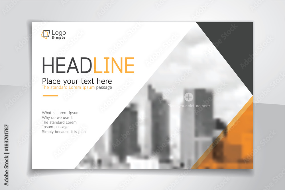 Horizontal vector background template for page covers, flyers, leaflets and advertising billboards