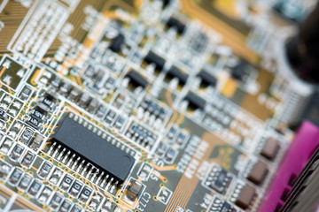 Abstract,close up of Mainboard Electronic computer background.
(logic board,cpu motherboard,Main board,system board,mobo)