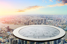 The Circular Platform Suspended Above The Financial District Of Lujiazui Is In Shanghai