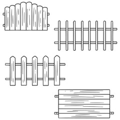 Wall Mural - vector set of fence