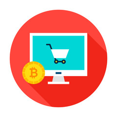 Wall Mural - Bitcoin Ecommerce Circle Icon