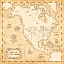 Vector Vintage US Map