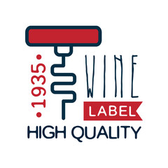 Sticker - Wine label estd 1935, high quality product vintage logo, design element for menu, winery logo package, winery branding and identity vector Illustration