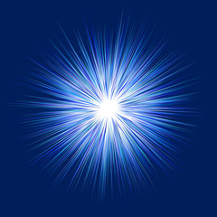 Poster - Blue abstract explosion, blast graphic design background
