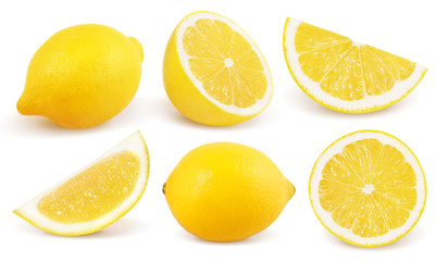 Lemon isolated on white background. Collection.