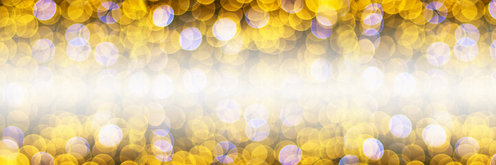 Poster - horizontal abstract blur christmas lights bokeh for pattern and background