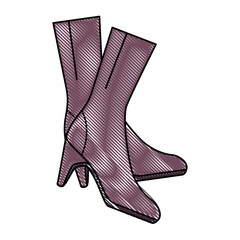 Sticker - elegant heeled boots icon vector illustration design