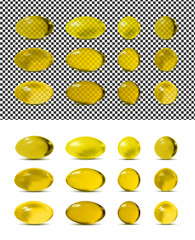 Wall Mural - Yellow vector 3d pills