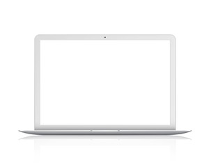 Poster - laptop front view. notebook. realistic isolated model - vector stock.