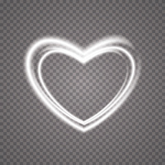 Wall Mural - Glowing heart. Transparent background. 
