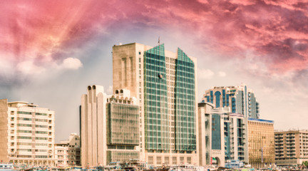 Dubai creek at dusk, UAE