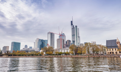 Canvas Print - Frankfurt, Germany. City skyline on a cloudy day