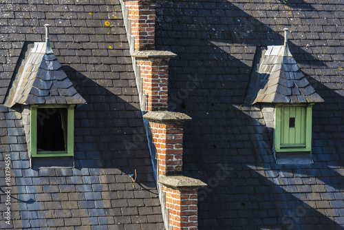 Windows On The Roof Of An Old Meval House This Stock Photo Windows On The Roof Of An Old Meval House